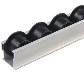 Flow Roller Track Custom Aluminum Extrusion , Metal Extrusion With Flange Wheels